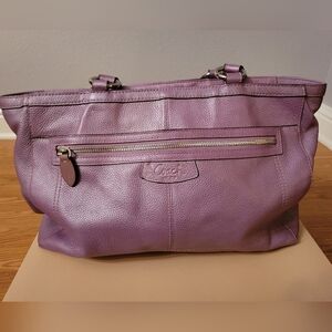 Coach Lavender Leather Satchel